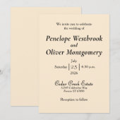 Minimal Elegant Wedding Invitation (Devant / Derrière)