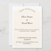 Minimal Elegant Wedding Invitation Kaart (Voorkant)