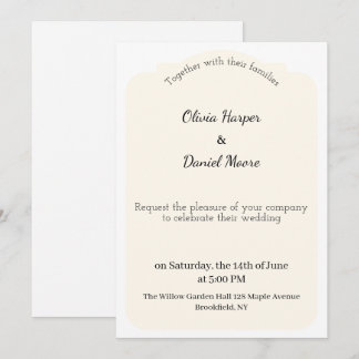Minimal Elegant Wedding Invitation Kaart