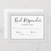 Minimal Elegant Wedding RSVP Postcard Briefkaart (Voorkant / Achterkant)
