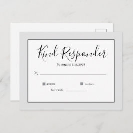 Minimal Elegant Wedding RSVP Postcard Briefkaart
