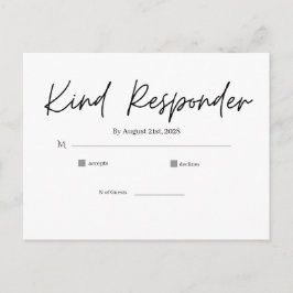 Minimal Elegant Wedding RSVP Postcard Briefkaart