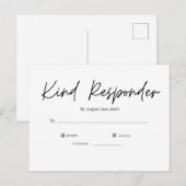 Minimal Elegant Wedding RSVP Postcard Briefkaart (Voorkant / Achterkant)