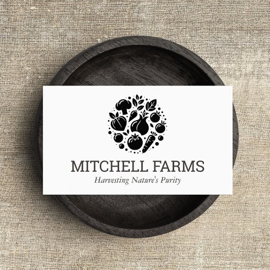 Minimal en Bold Vegetables Logo voor Boeren Visitekaartje