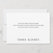 Minimal et chic | Carte Mariage Merci photo (Dos)