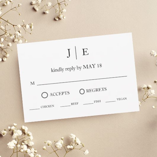 Minimal et chic | Cartes RSVP NOIR et BLANC