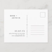 Minimal et chic Enregistrer la date Invitation (Dos)