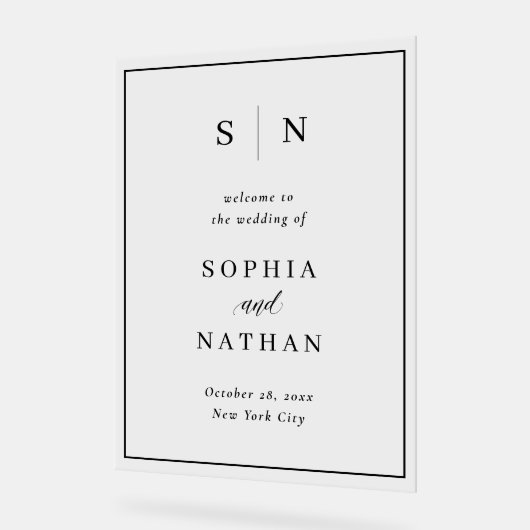 Minimal et chic | Mariage de texte noir (Angle)