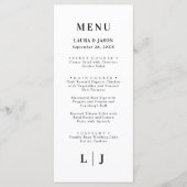 Minimal et chic | Menu Mariage noir et blanc (Devant)