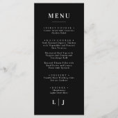 Minimal et chic | Menu Mariage noir et blanc (Devant)