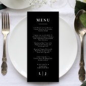 Minimal et chic | Menu Mariage noir et blanc
