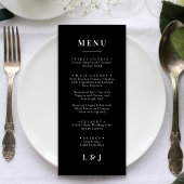 Minimal et chic | Menu Mariage noir et blanc