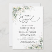 Minimal Eucalyptus Engagement Party Invitation (Devant)