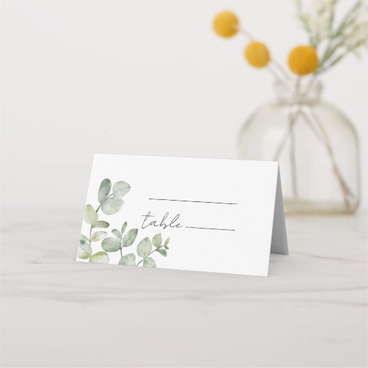 Minimal Eucalyptus Watercolor Wedding (Voorkant)
