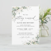 Minimal Eucalyptus Wedding Invitation (Debout devant)