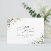 Minimal Eucalyptus Wedding RSVP Card (Debout devant)