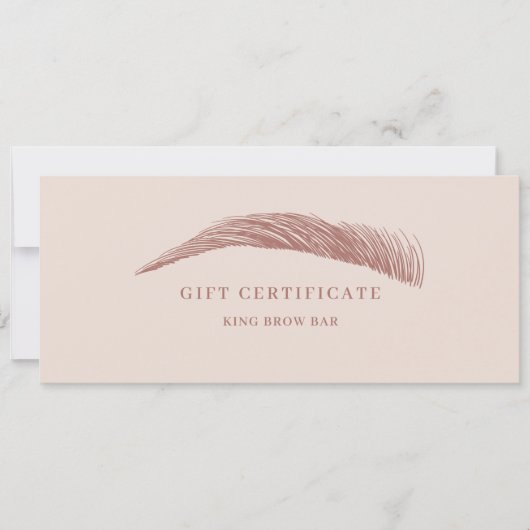 Minimal Eyebrow Logo Gift Certificate (Voorkant)