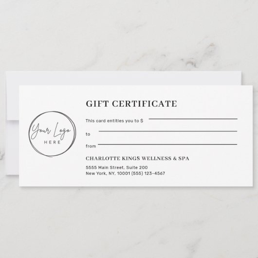 Minimal Eyebrow Logo Gift Certificate (Achterkant)