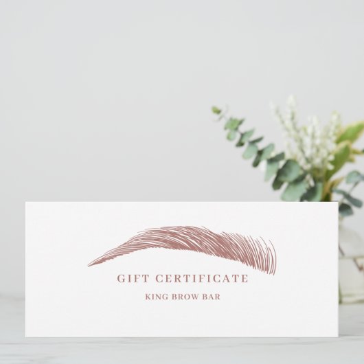Minimal Eyebrow Logo Gift Certificate (Staand voorkant)