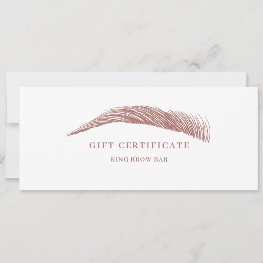 Minimal Eyebrow Logo Gift Certificate (Voorkant)