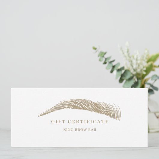Minimal Eyebrow Logo Gift Certificate (Staand voorkant)