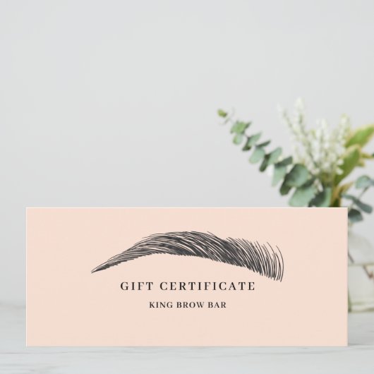 Minimal Eyebrow Salon QR Code Gift Certificate (Staand voorkant)