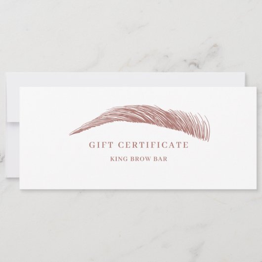 Minimal Eyebrow Salon QR Code Gift Certificate (Voorkant)
