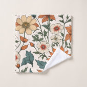 Minimal Fall Flowers Pastel Sage Custom Bath Towel Bad Handdoek (Wasdoekje)