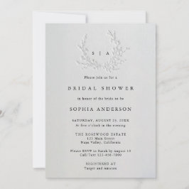 Minimal Faux Blind Deboss Cotton Bridal Shower Kaart