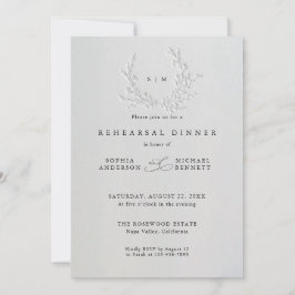 Minimal Faux Blind Deboss Cotton Rehearsal Dinner Kaart