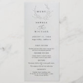 Minimal Faux Blind Deboss Cotton Wedding Flat Menu (Voorkant)