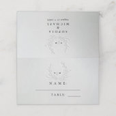 Minimal Faux Blind Deboss Cotton Wedding Place  (Buitenkant ongevouwen)