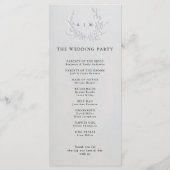 Minimal Faux Blind Deboss Cotton Wedding Program Programma (Achterkant)