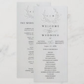 Minimal Faux Blind Deboss Cotton Wedding Program Programma (Voorkant / Achterkant)