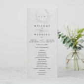 Minimal Faux Blind Deboss Cotton Wedding Program Programma (Staand voorkant)