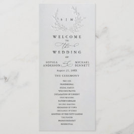 Minimal Faux Blind Deboss Cotton Wedding Program Programma