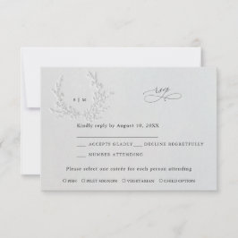 Minimal Faux Blind Deboss Cotton Wedding RSVP Kaartje