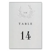 Minimal Faux Blind Deboss Cotton Wedding Table  Kaart (Achterkant)