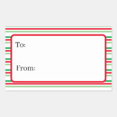 Minimal Feestelijke Holiday Stripes Label Gift Sti (Voorkant)