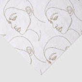 Minimal Female Face Line Pattern (2) Tissuepapier (Detail)