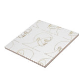 Minimal Female Face Line Pattern (4) Tegeltje (Zijkant)