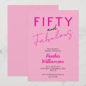 Minimal Fifty and Fabulous 50th Birthday  Kaart (Voorkant / Achterkant)