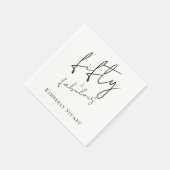 Minimal Fifty and Fabulous 50th Script Birthday Servet (Hoek)