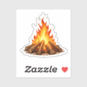 Minimal Fire Illustration  Sticker (Vel)