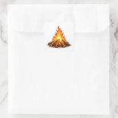Minimal Fire Illustration Vierkante Sticker (Tas)