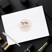 Minimal Floral Beige Botanical Ronde Sticker