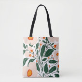 Minimal Floral Botanical Pattern Tote Bag (Devant)