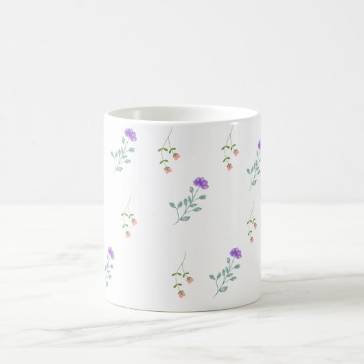Minimal Floral Coffee White Mug  (Centre)