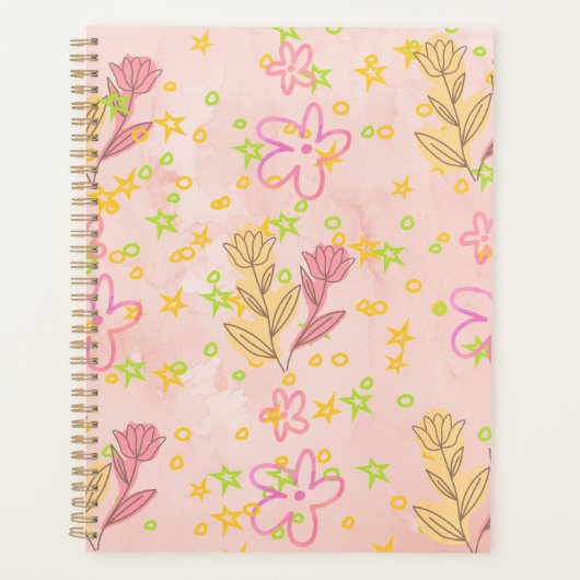 Minimal Floral Doodle Pattern –Pastel Pink pattern (Devant)