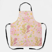 Minimal Floral Doodle Pattern –Pastel Pink pattern Schort (Voorkant)